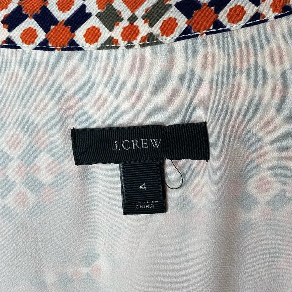 J. Crew Pink and Orange Geometric Short Sleeve Tunic